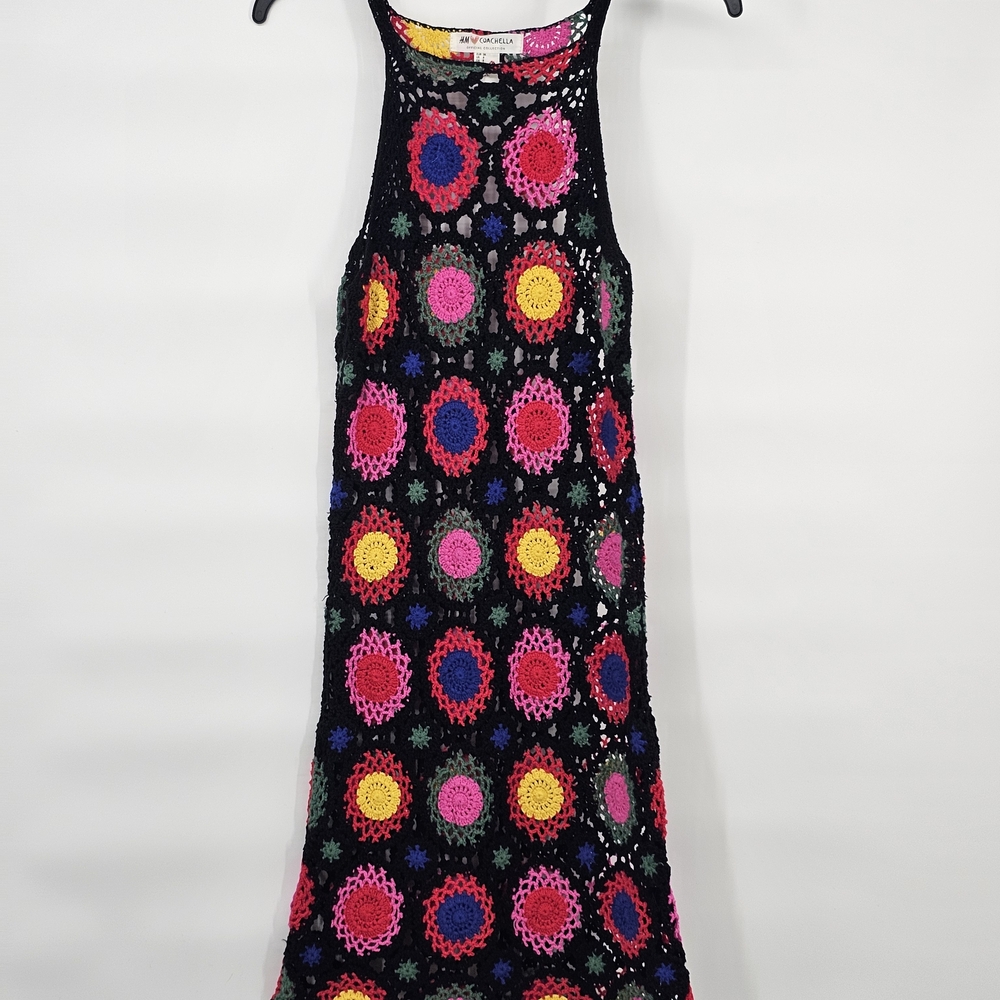 H&M X Coachella Crochet Sunburst Dress 8/m